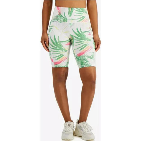 Ideology Pants - Ideology Women's Pastel Palms Bike Shorts Polyester Multicolor, XXL